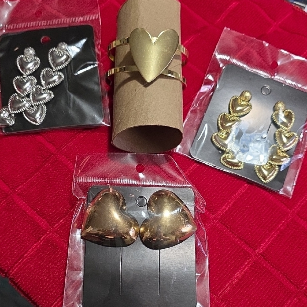 Heart Jewelry Set - Gold & Silver Accents